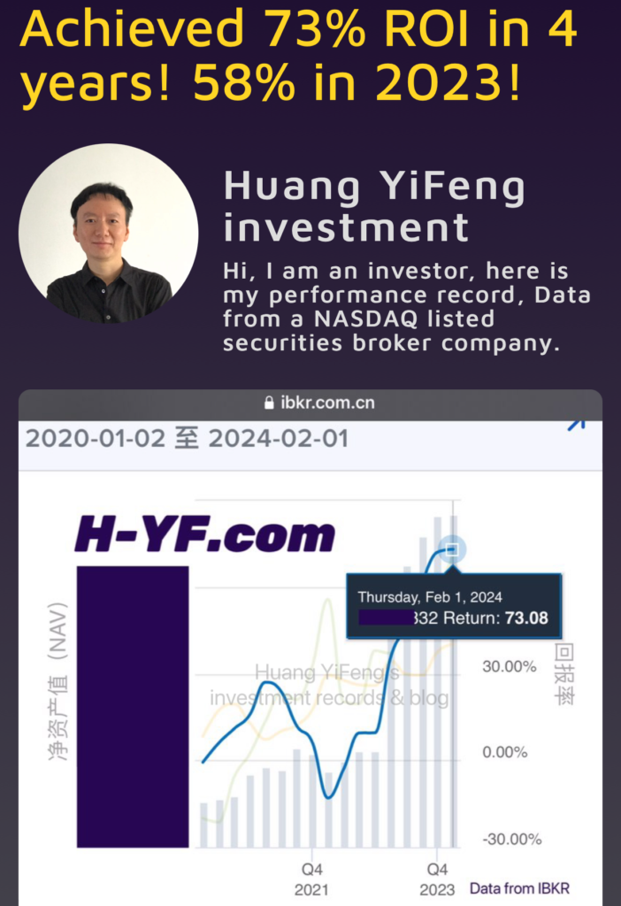 Achieved 73% Investment Profit rate (ROI) in 4 years, 58% in 2023! H.YF investment record & blog插图1